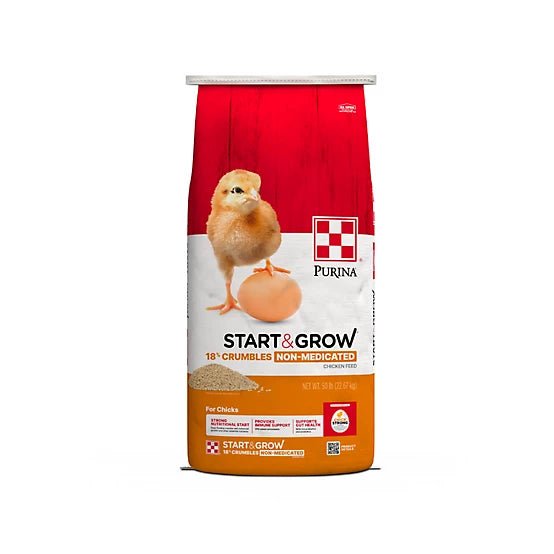 Purina Start & Grow Non-Medicated Crumble Chick Feed 50 lb bag