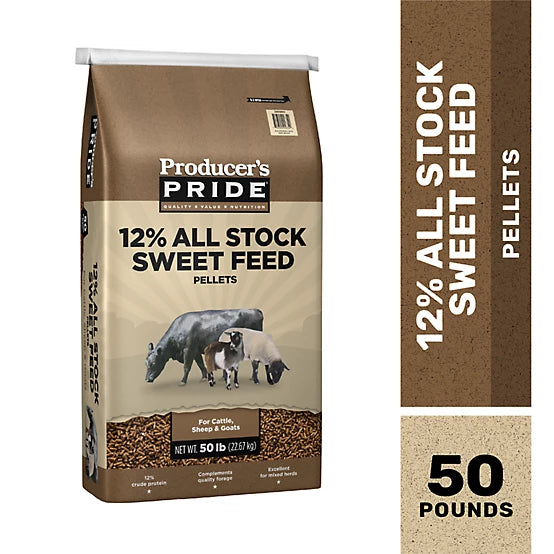 Producer’s Pride 12% All-Stock Sweet Pelleted Cattle Feed 50 lb bag