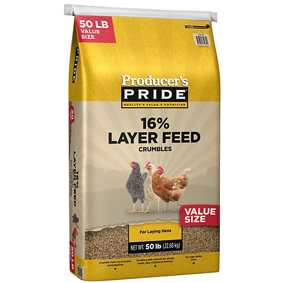 Producers Pride 16% Layer Crumble Chicken Feed 50 lb bag