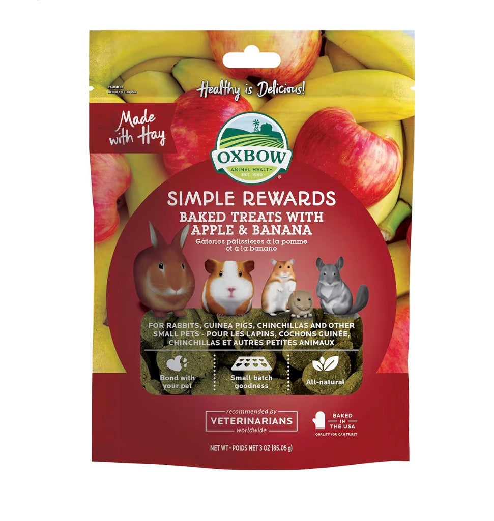 Oxbow Simple Rewards Apple Banana Treats 3 oz