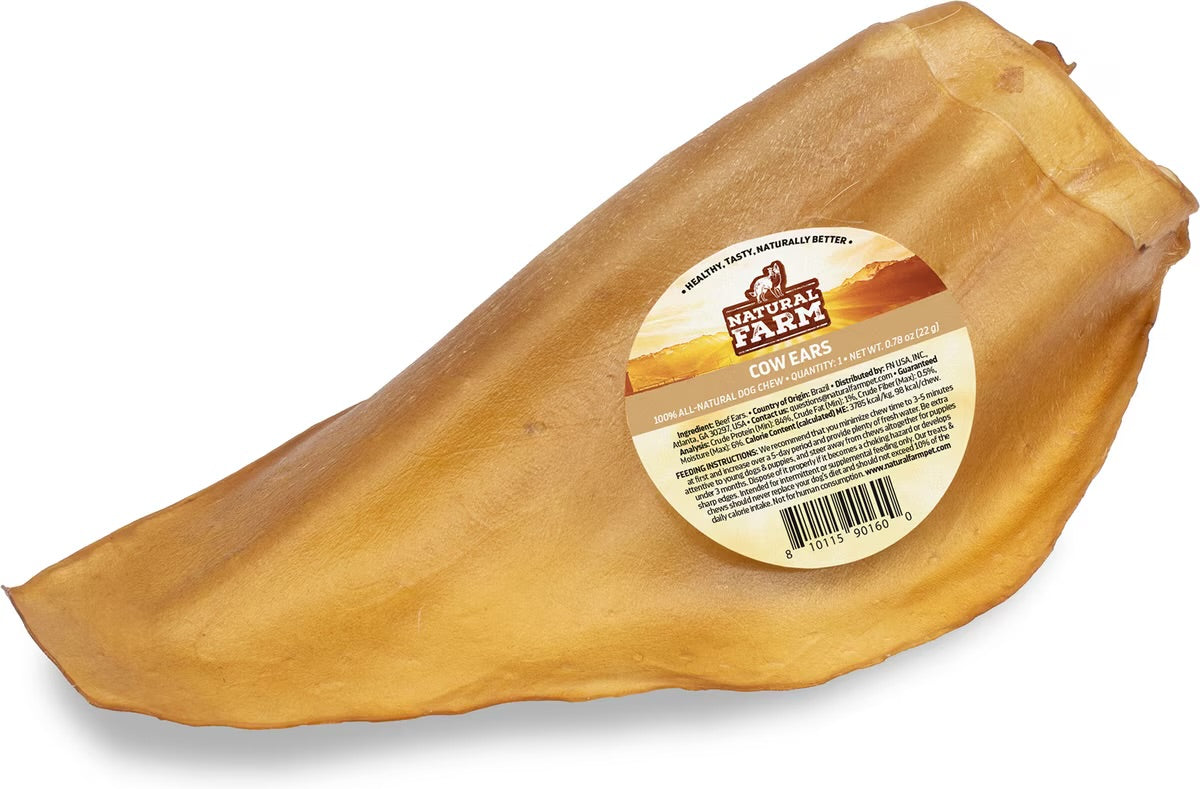 Natural Farm Cow Ears Hard Dog Chew