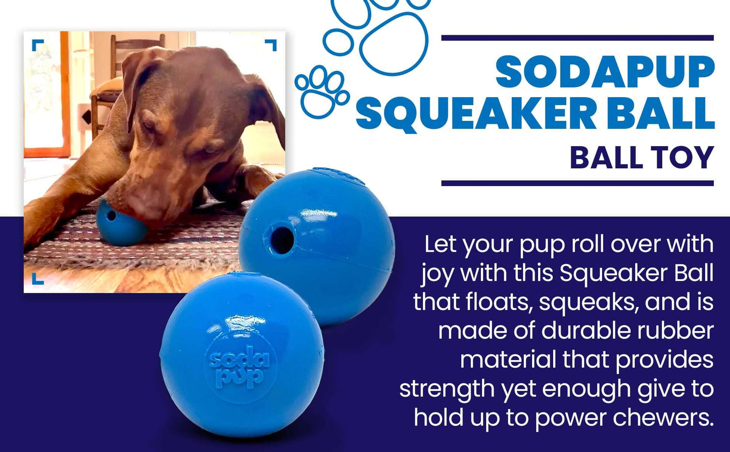 Squeak Ball Ultra Durable PUP-X Squeaking, Chewing, Floating & Retrieving Ball