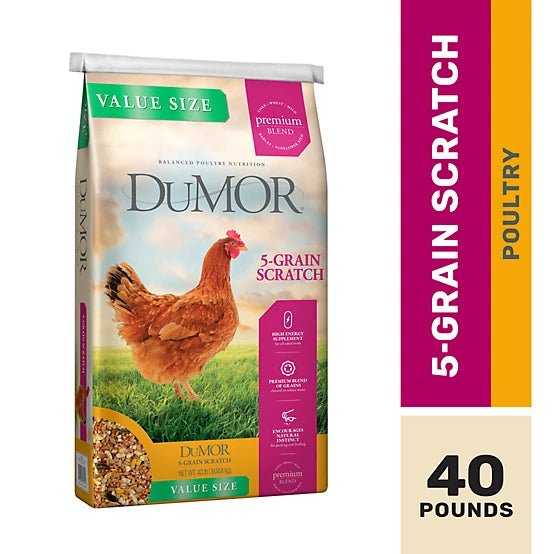 DuMOR 5-Grain Scratch Poultry Feed
Supplement, 40lb.