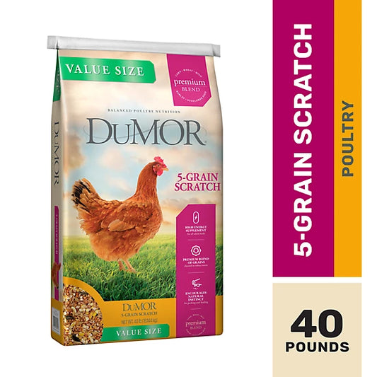 DuMOR 5-Grain Scratch Poultry Feed
Supplement, 40lb.