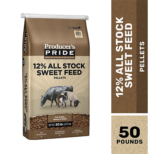 Producer’s Pride 12% All-Stock Sweet Pelleted Cattle Feed 50 lb bag