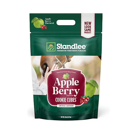 Standlee Premium Cookie Cubes Low Starch, Low Sugar Apple Berry Horse Treats, 5-lb bag