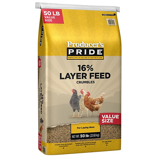 Producers Pride 16% Layer Crumble Chicken Feed 50 lb bag