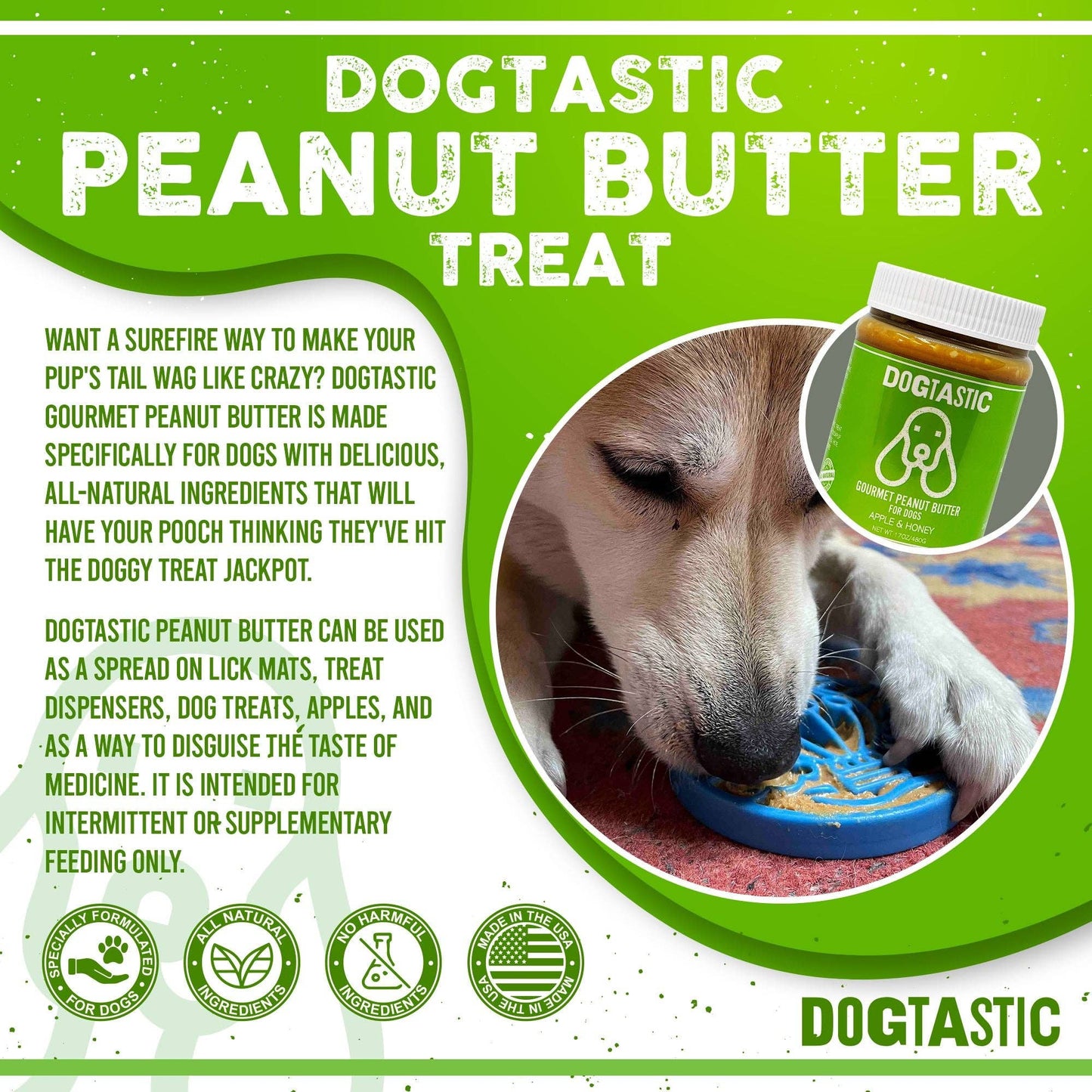 Dogtastic Gourmet Peanut Butter for Dogs - Flax Seed
