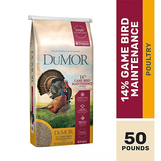 Dumor Gamebird Maintenance 14% Crumble 50 lb
