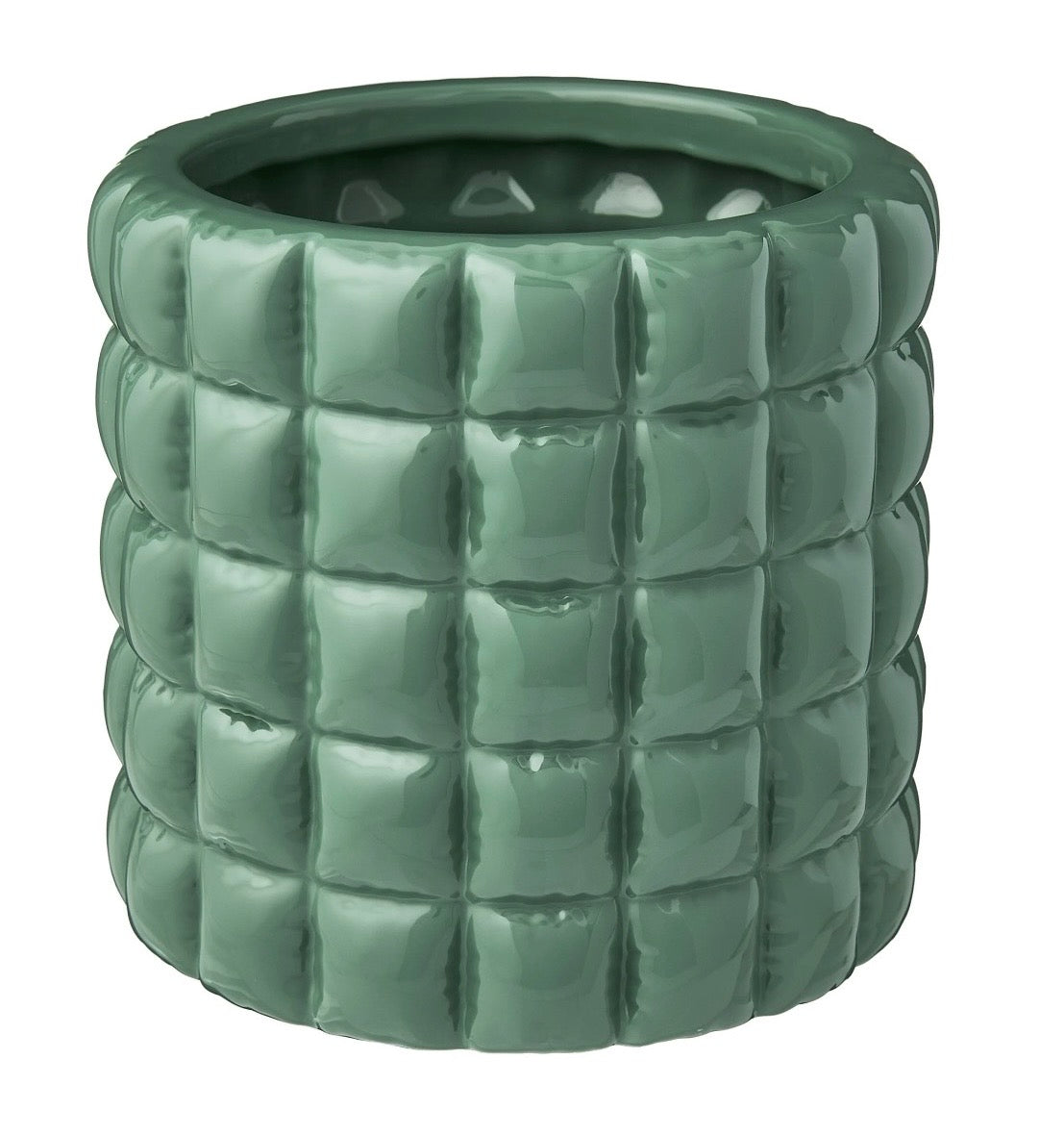 Nova 6.25" x 6.25" x 6" Round Green Ceramic Planter