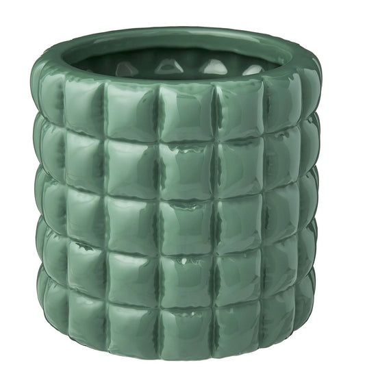 Nova 6.25" x 6.25" x 6" Round Green Ceramic Planter