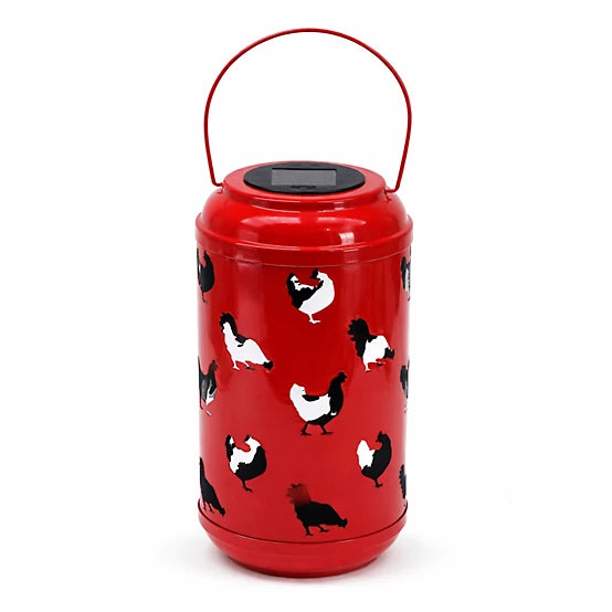 Red Shed 12 in. Solar Chicken Lantern