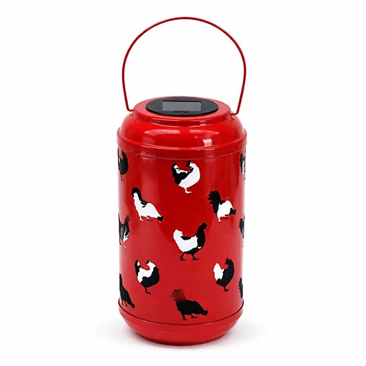 Red Shed 12 in. Solar Chicken Lantern