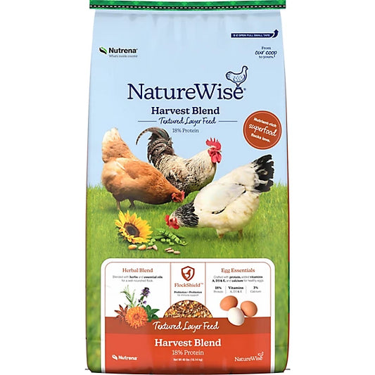 Nutrena NatureWise Harvest Blend Egg Layer Textured Feed, 40 lb.