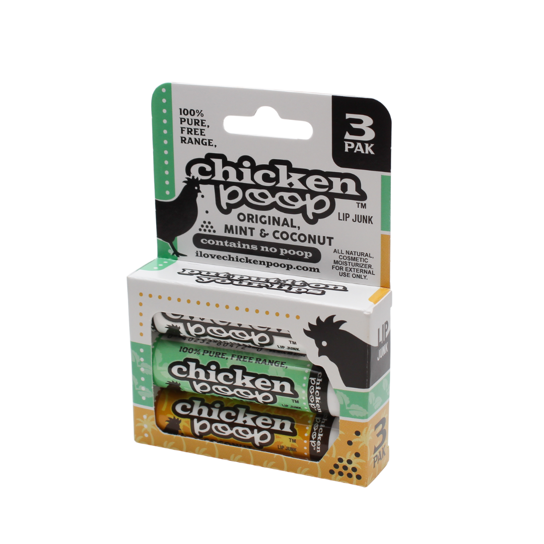 Chicken Poop® FAVORITES Lip Balm Lip Junk Trio - All Natural