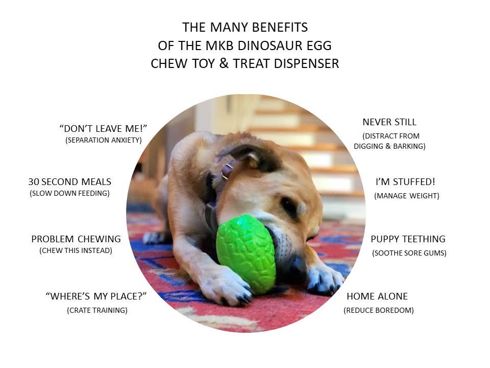 MKB Dinosaur Egg - Chew Toy - Treat Dispenser - Large-Green