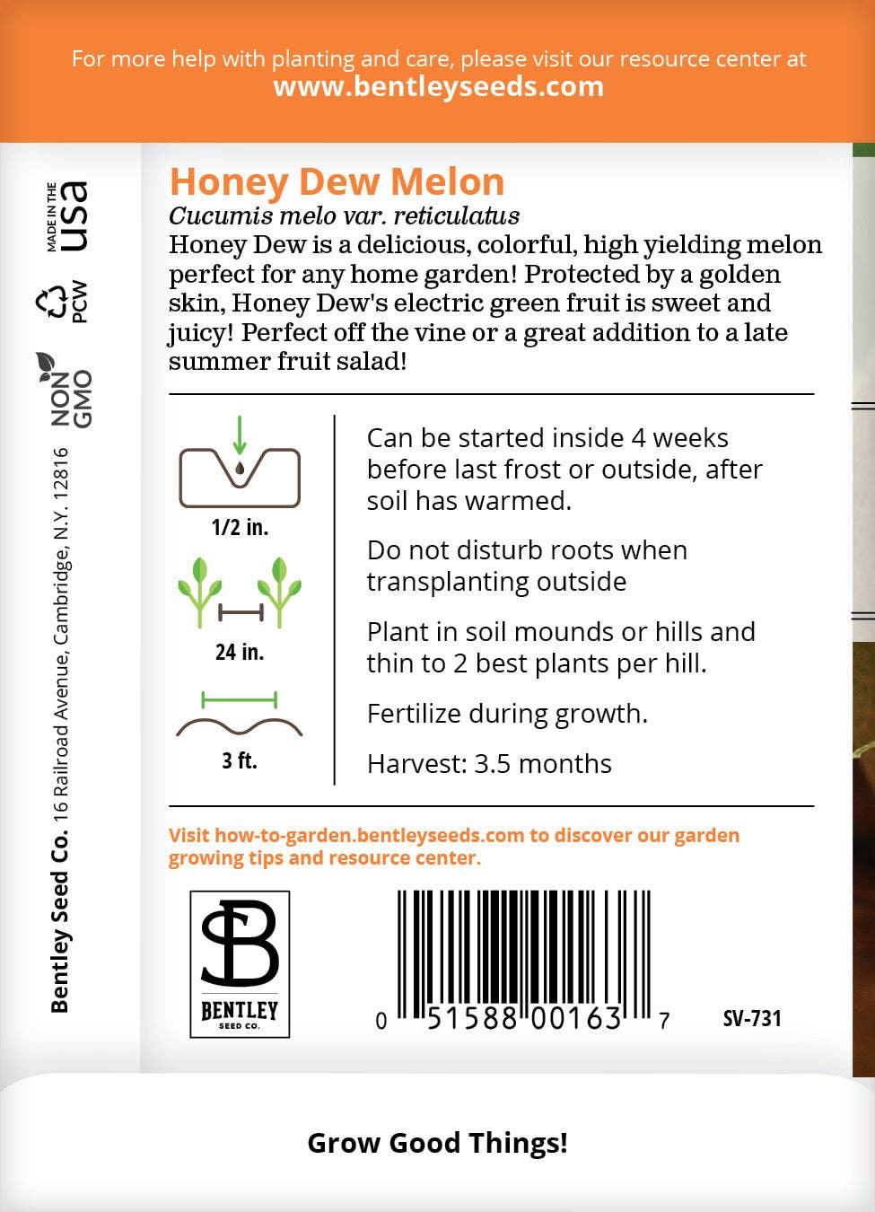 Cantaloupe, Hales Best Seed Packets