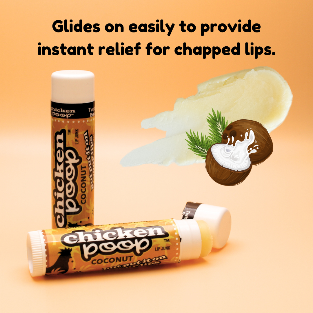 Chicken Poop® COCONUT Lip Balm, All Natural 24ct. CHICKEN